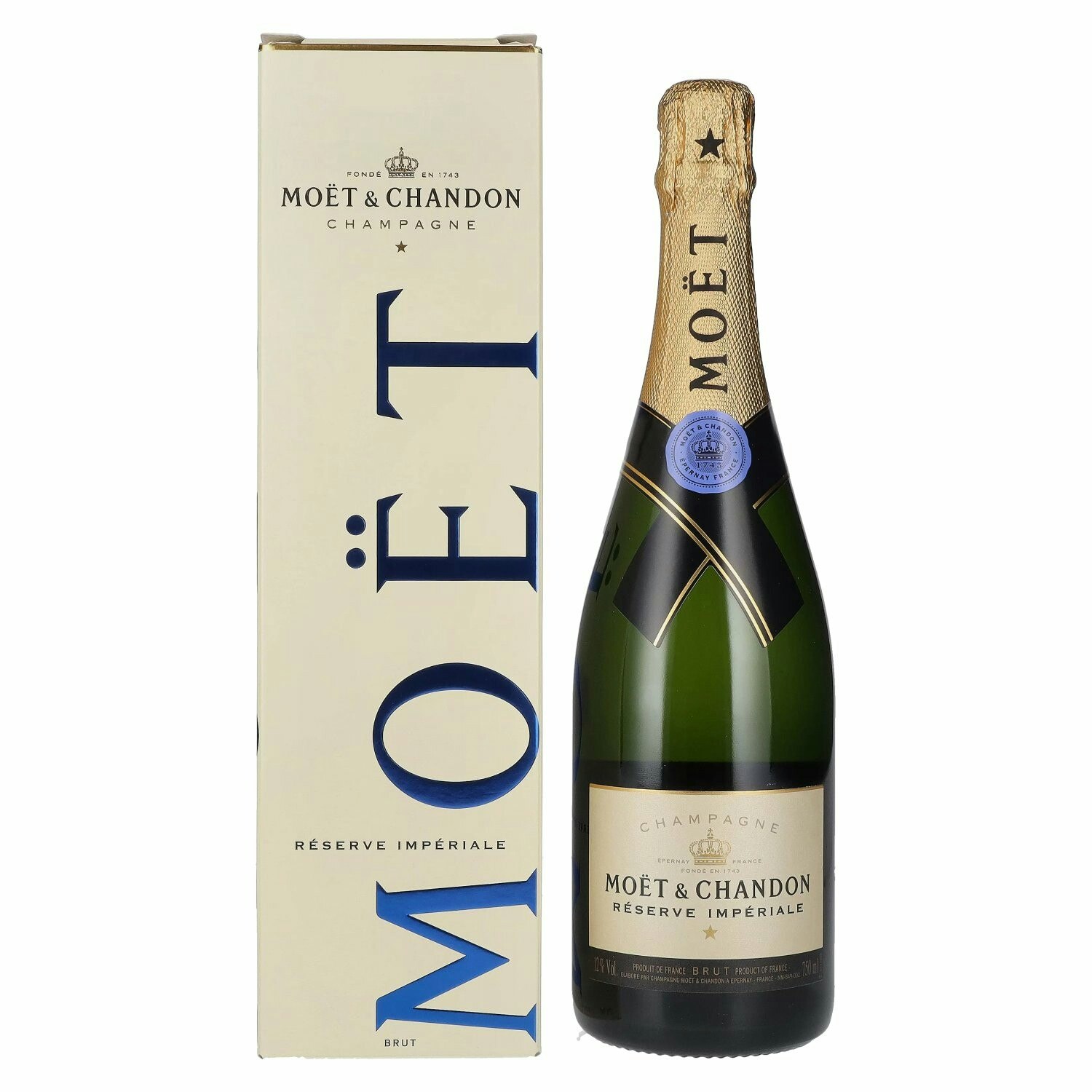 Moët & Chandon Champagne RÉSERVE IMPÉRIALE Brut 12% Vol. 0,75l in Giftbox