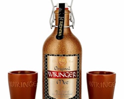 Wikinger Met Original im Tonkrug 11% Vol. 0,5l with 2 Tonbechern