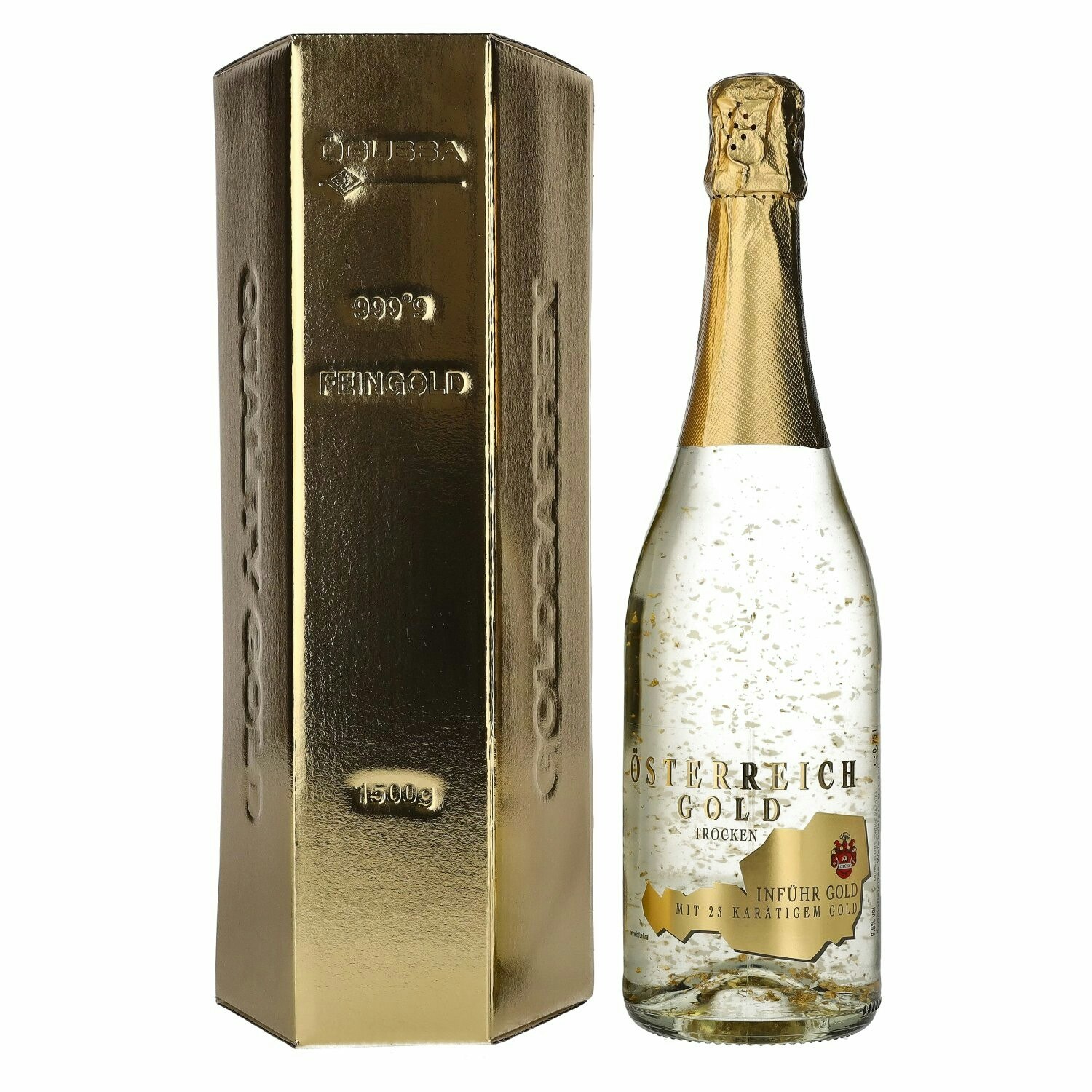 Österreich Gold - with 23 Karat Blattgold 9,5% Vol. 0,75l in Giftbox