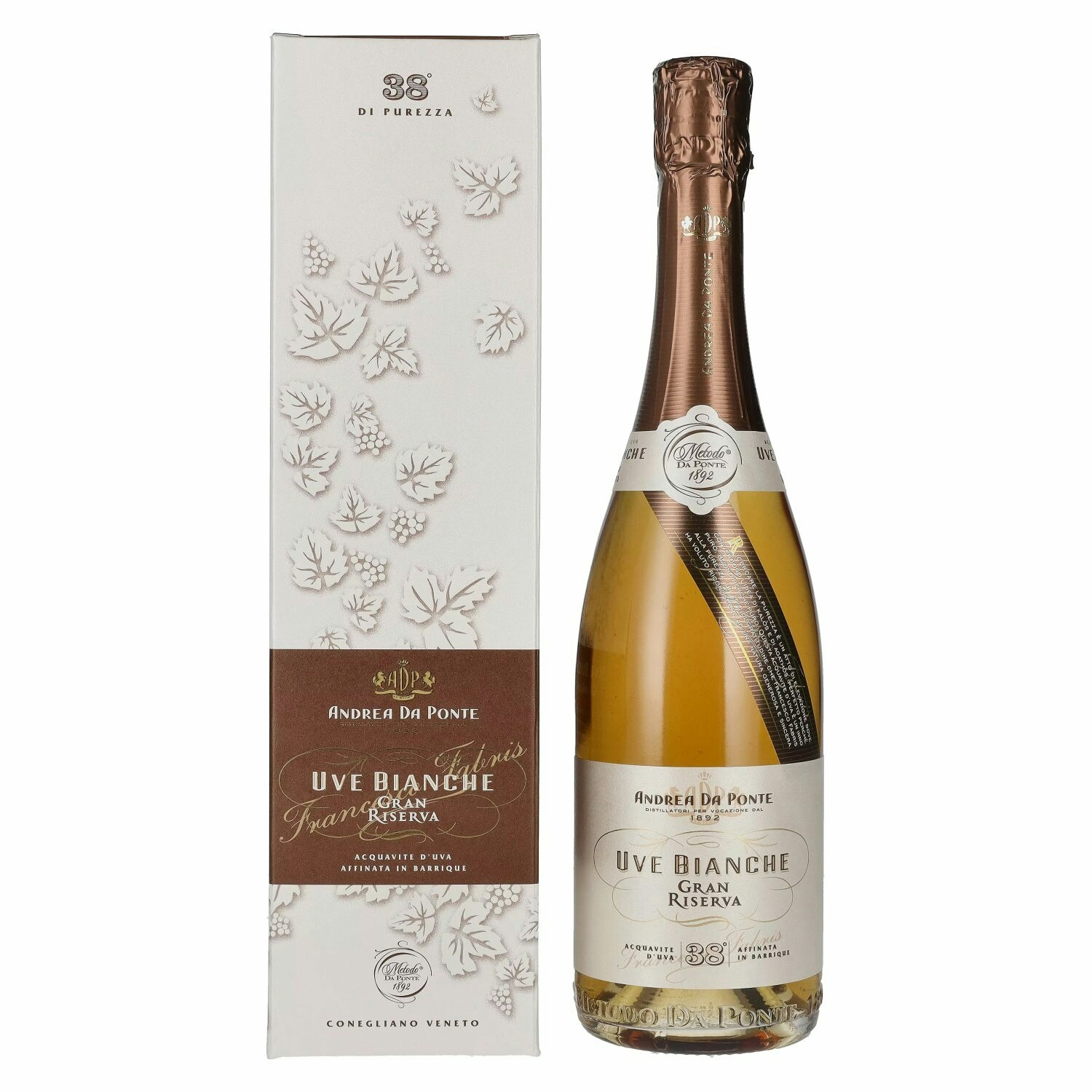 Andrea Da Ponte Uve Bianche Gran Riserva 38% Vol. 0,7l in Giftbox