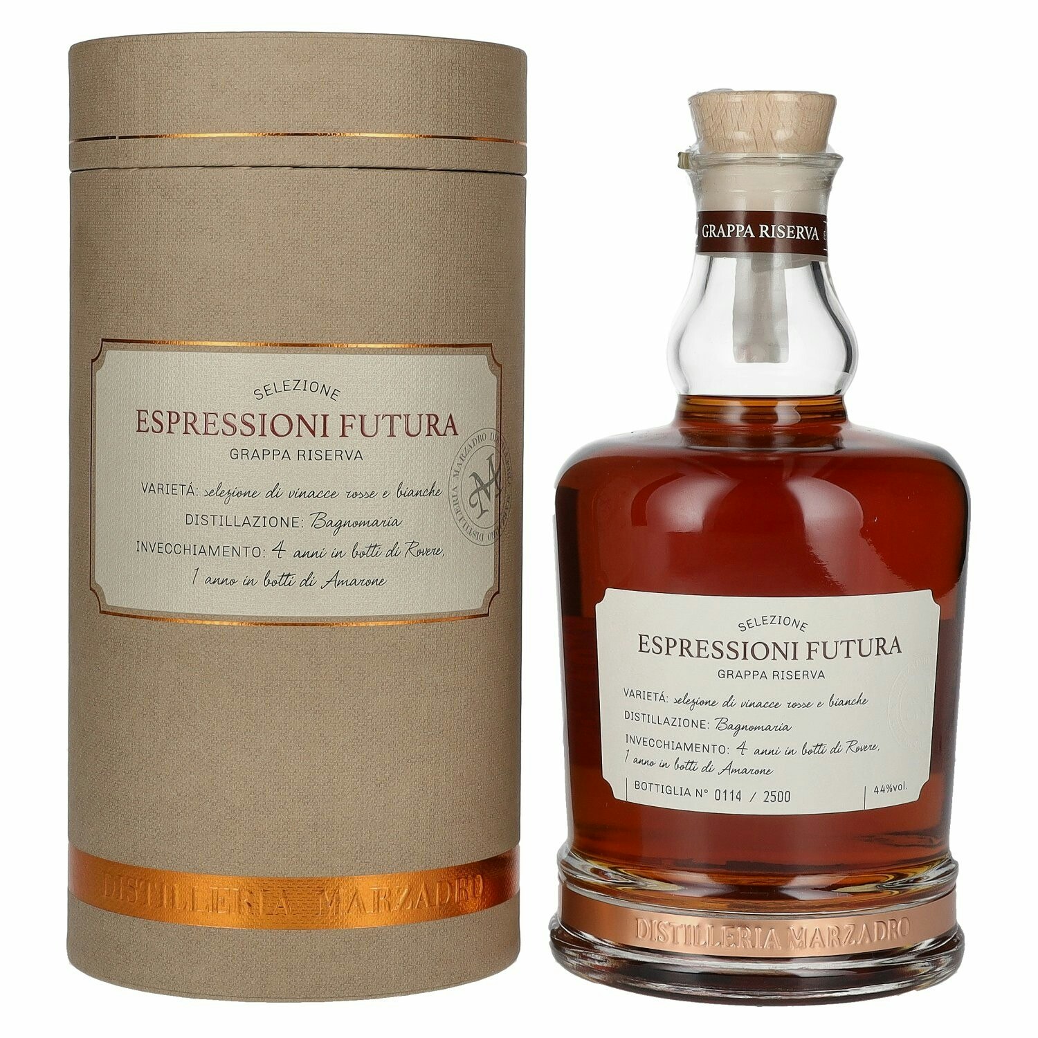 Marzadro ESPRESSIONI FUTURA Grappa 44% Vol. 0,7l in Giftbox