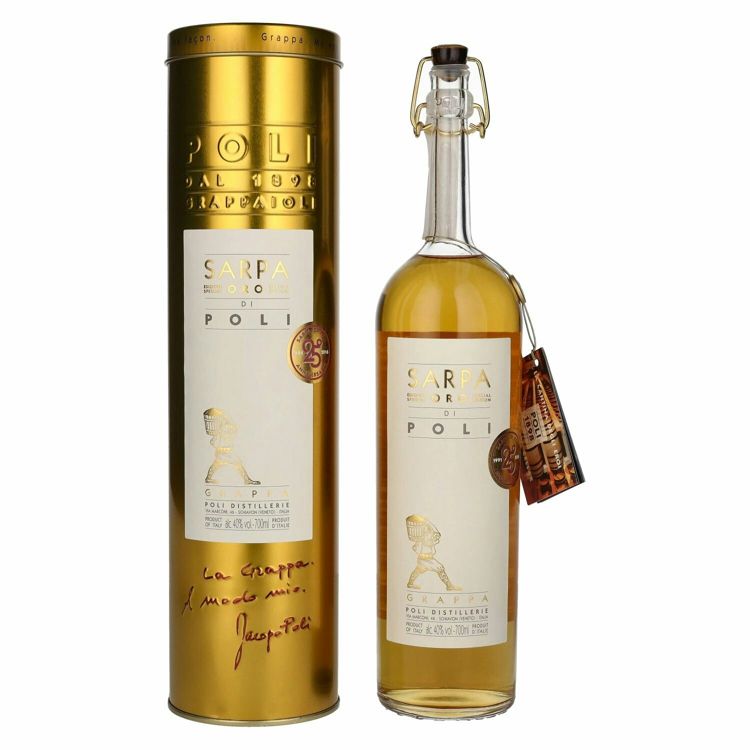 Poli Grappa Sarpa Oro di Poli 40% Vol. 0,7l in Giftbox