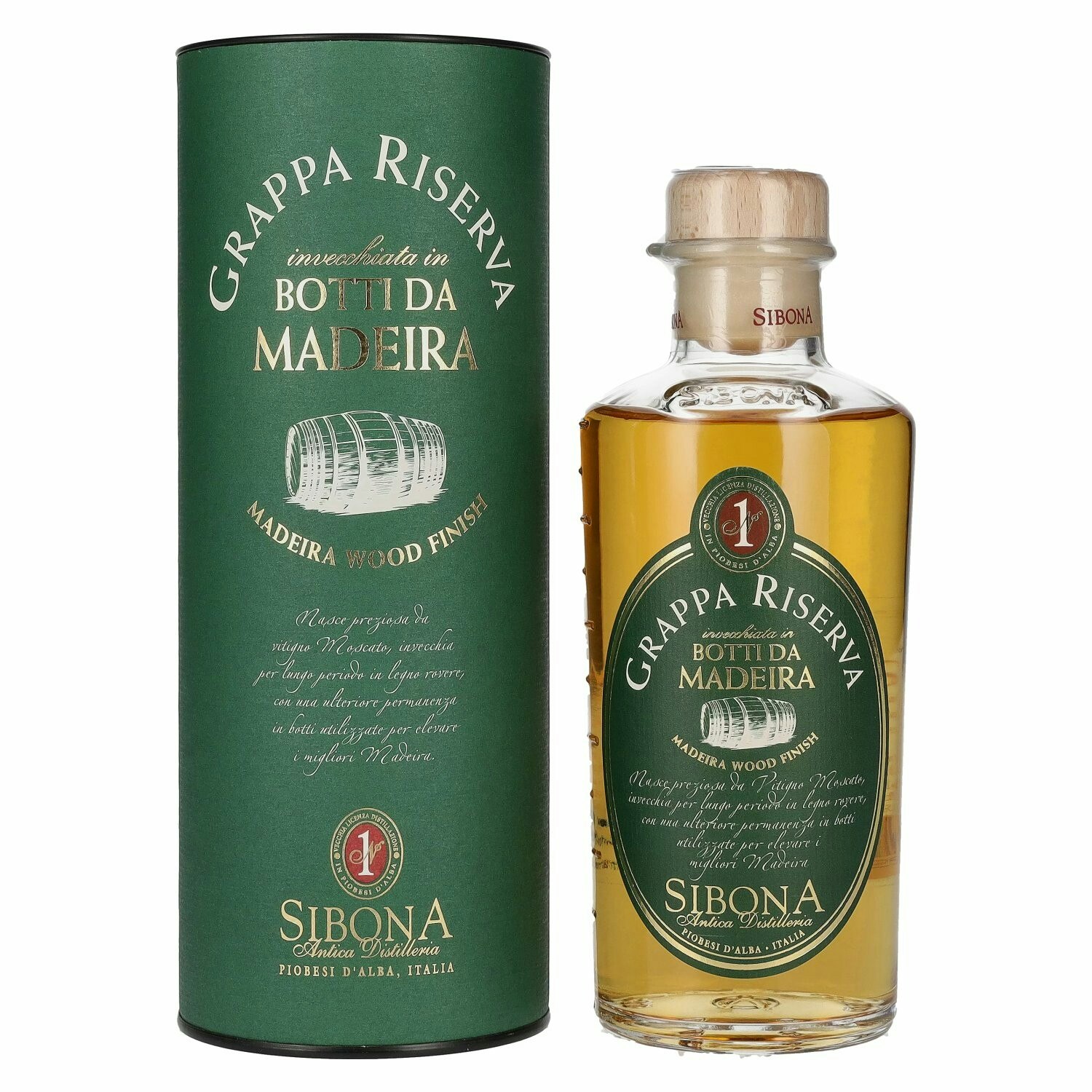 Sibona GRAPPA RISERVA Botti Da MADEIRA 40% Vol. 0,5l in Giftbox