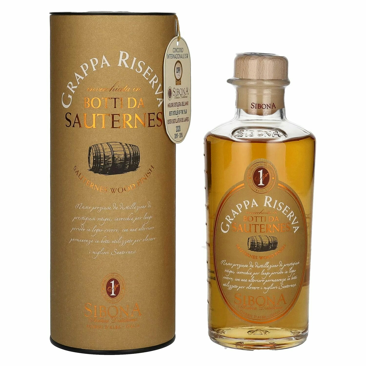 Sibona GRAPPA RISERVA botti da SAUTERNES 44% Vol. 0,5l in Giftbox