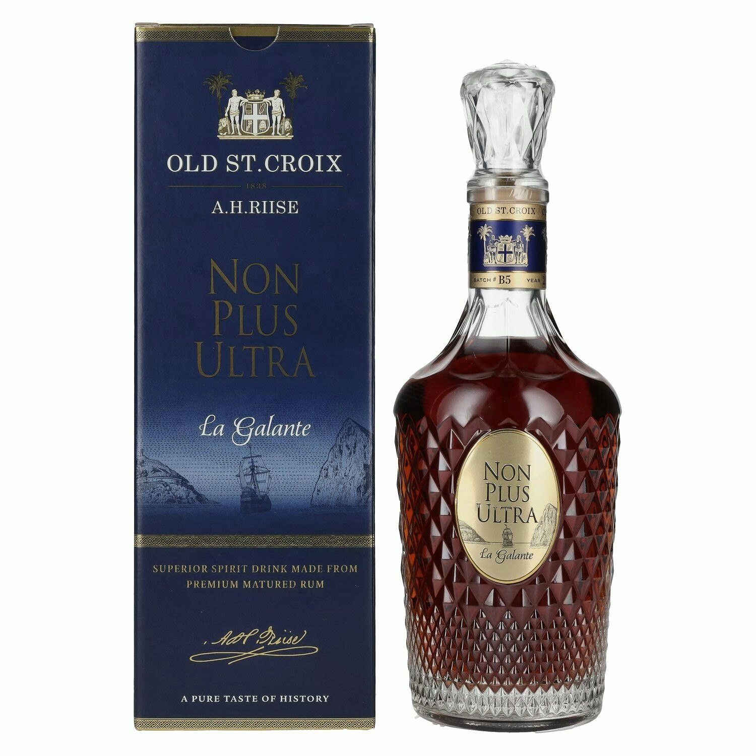 A.H. Riise NON PLUS ULTRA Old St. Croix La Galante 43,4% Vol. 0,7l in Giftbox