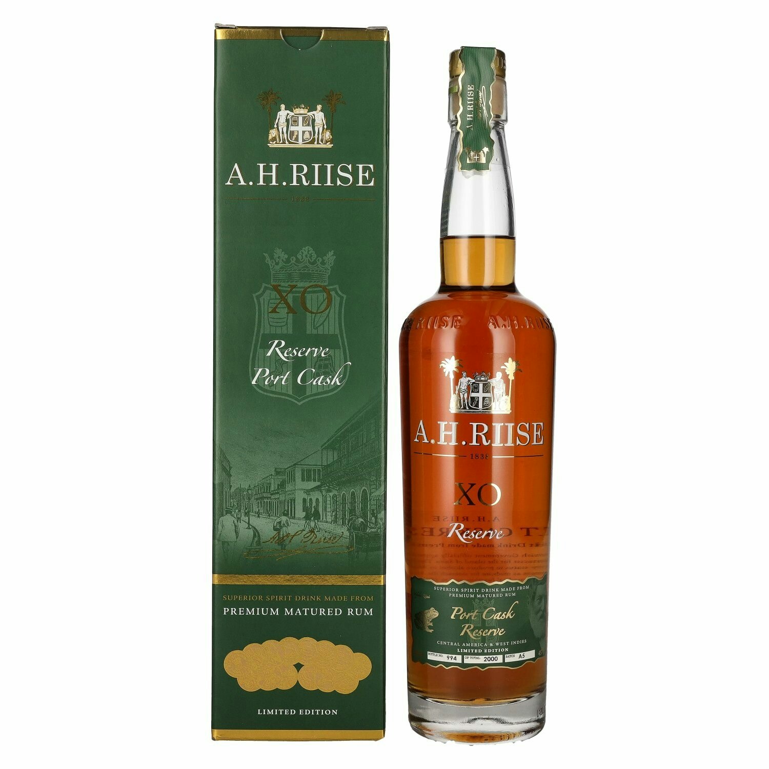 A.H. Riise X.O. Reserve Port Cask Superior Spirit Drink 45% Vol. 0,7l in Giftbox