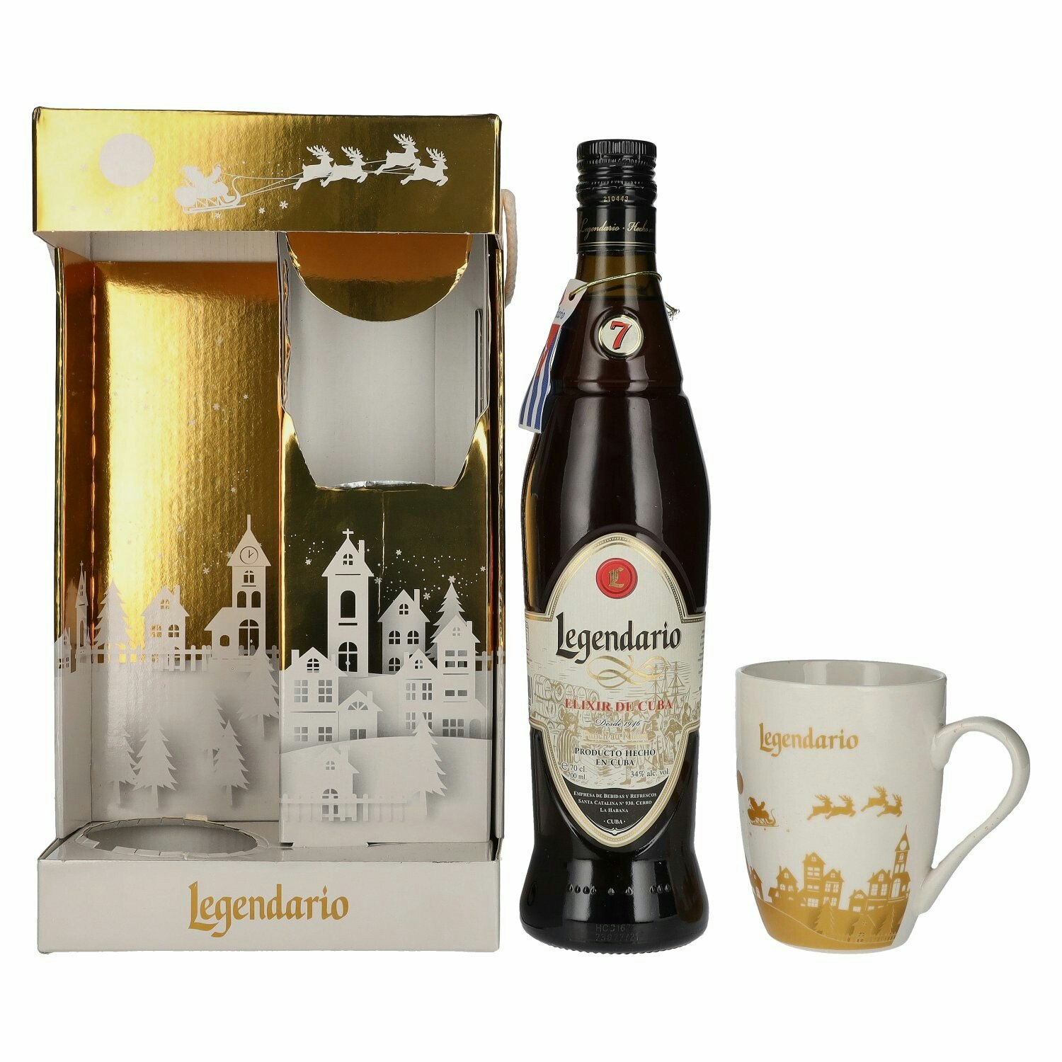 Legendario Elixir de Cuba Christmas Edition 34% Vol. 0,7l in Giftbox with 1 Tasse