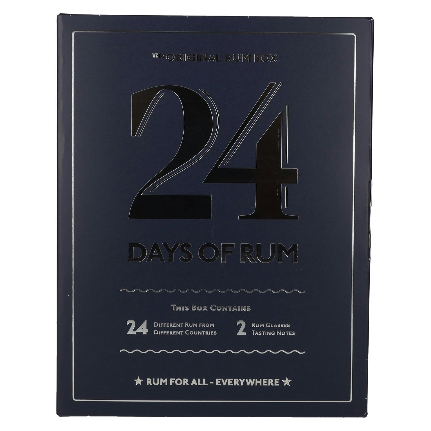 1423 24 DAYS OF RUM The Original Rum Box Blue Edition 42,5% Vol. 24x0,02l in Giftbox with 2 Nosing glasses