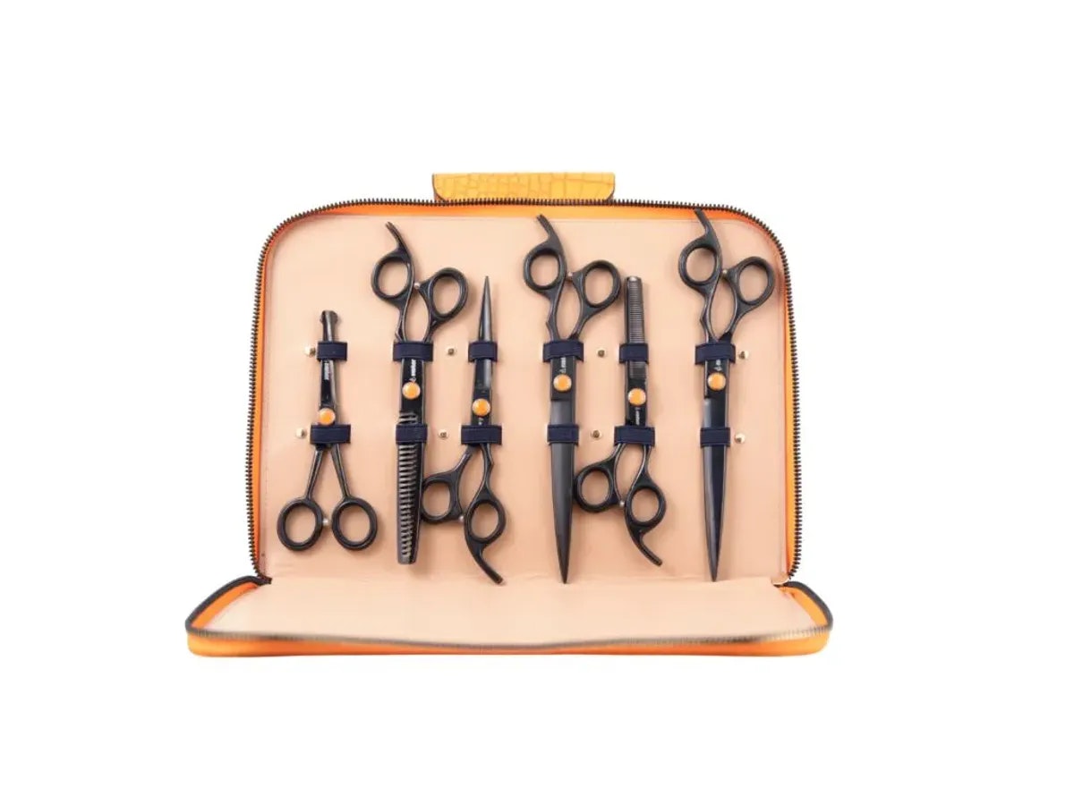 Dezynadig Orange Croc Small Scissor Case – 6 Scissors