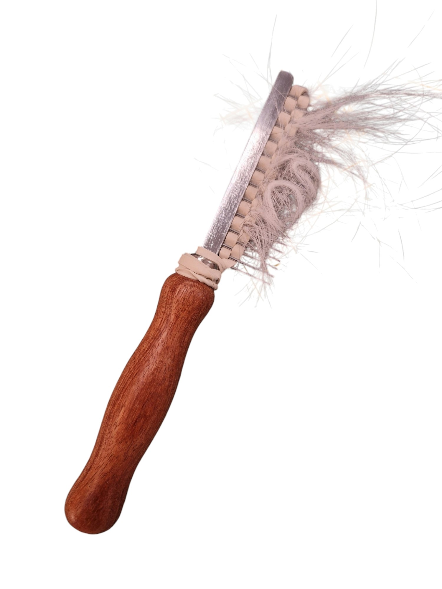 Strikket kam med trehåndtak Fin (18cm)