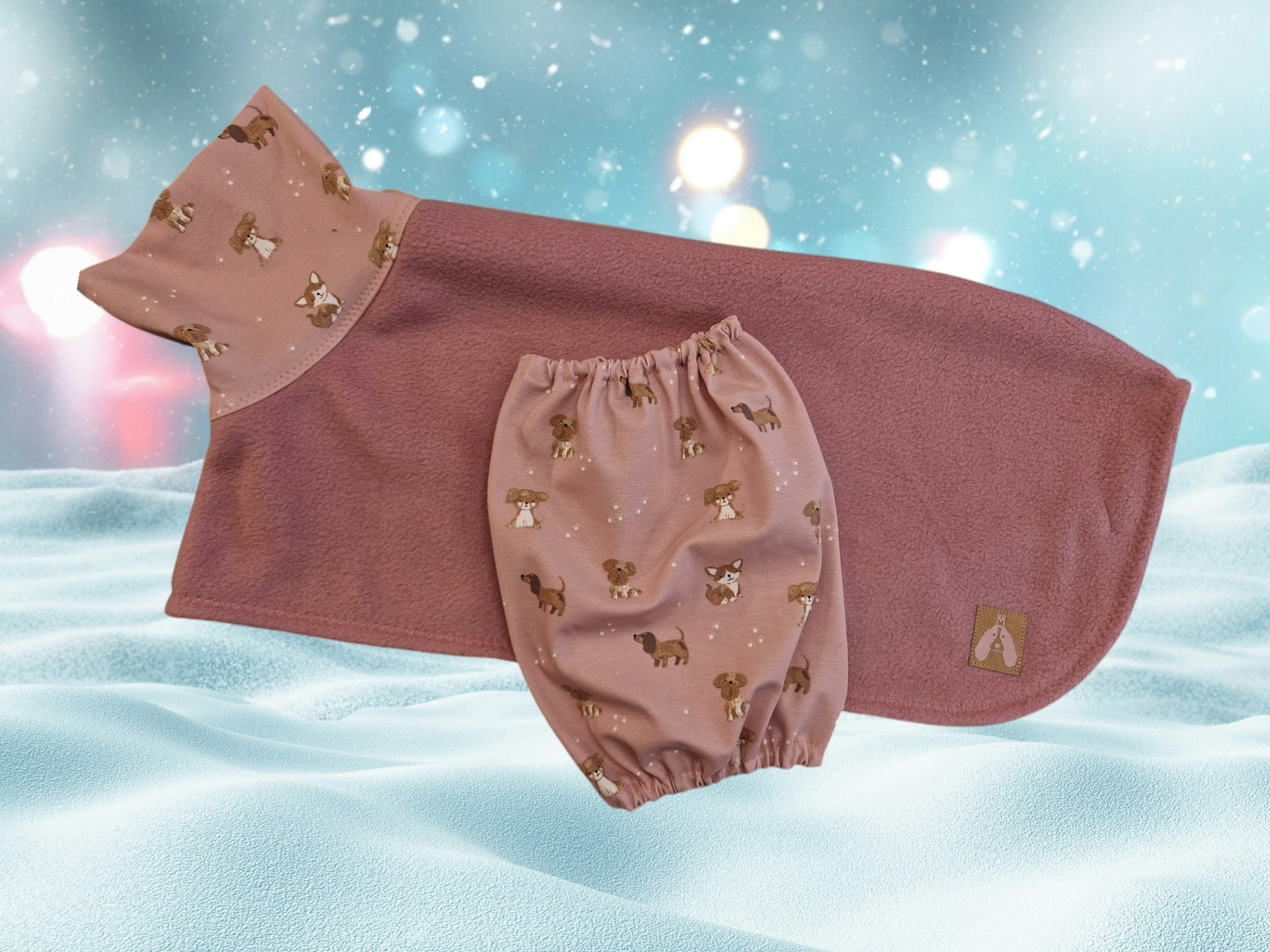 Fleece tørkedekken sett støvet rosa S