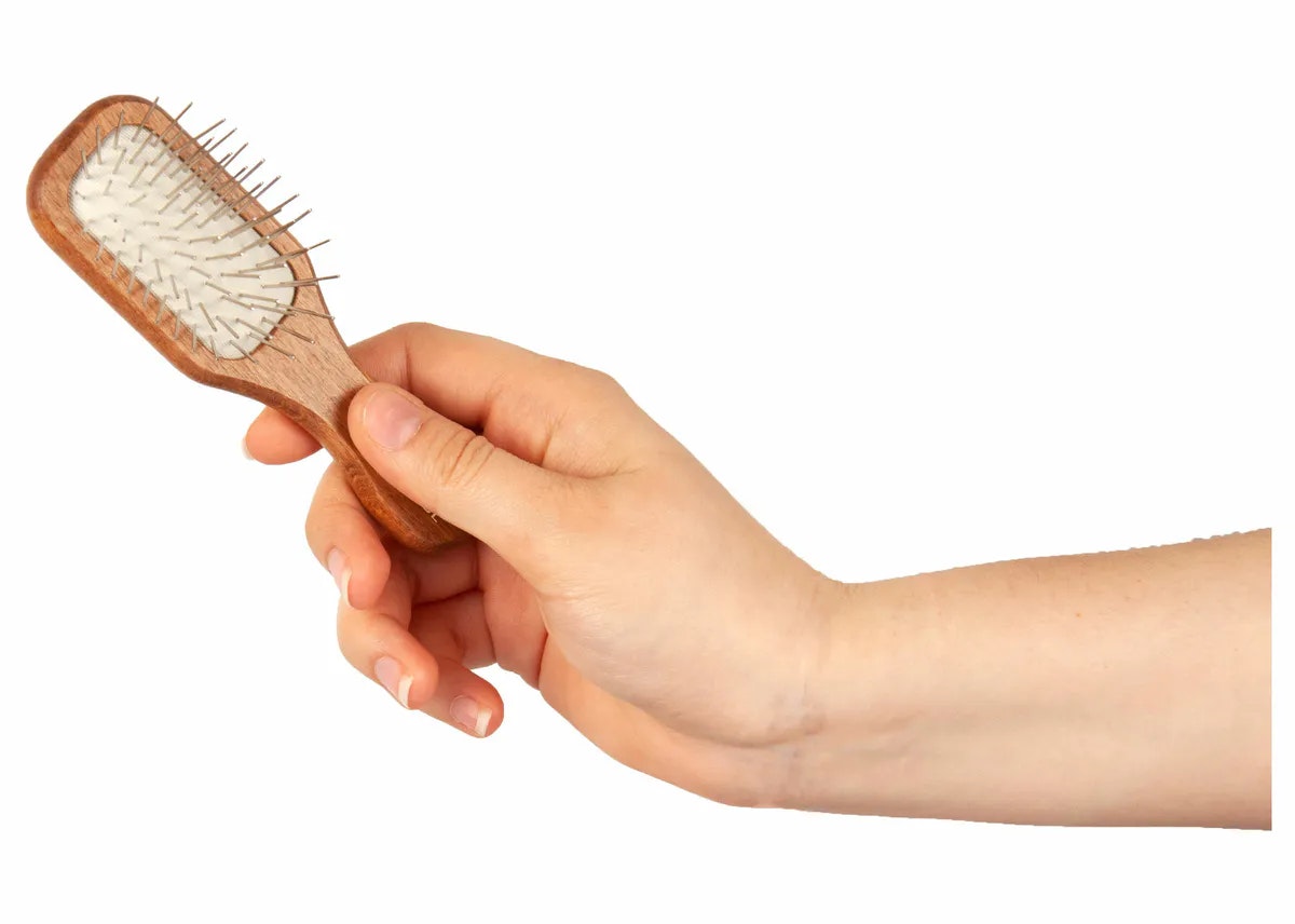 ShowTech Mini Wooden Pin Brush Walnut 12 cm