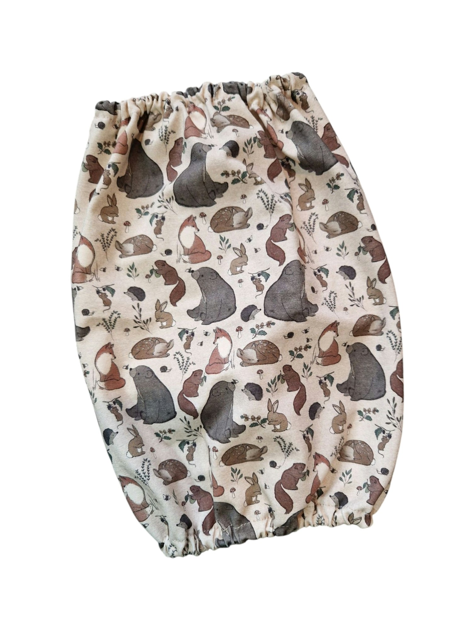 Matørehette Lys Beige med skogsdyr L