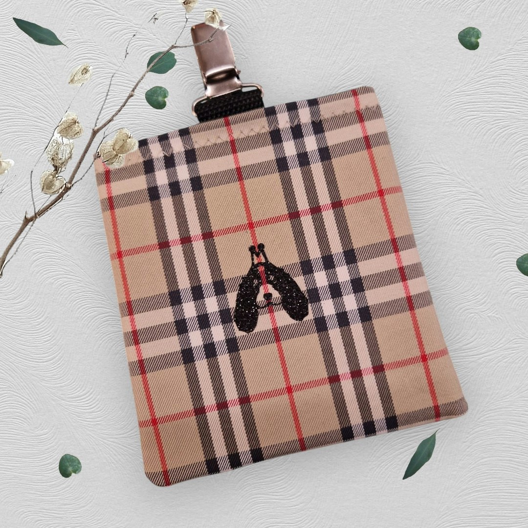 Godbitlomme "Burberry Look" 11x11cm m/logohode