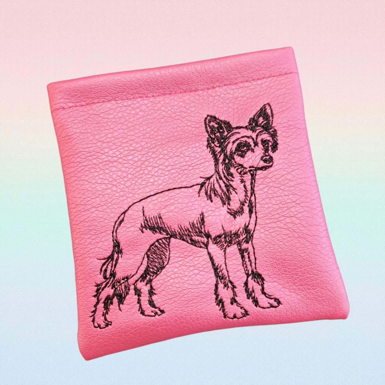 Godbitlomme Pink m/maskinbrodert Cinese 11x11cm
