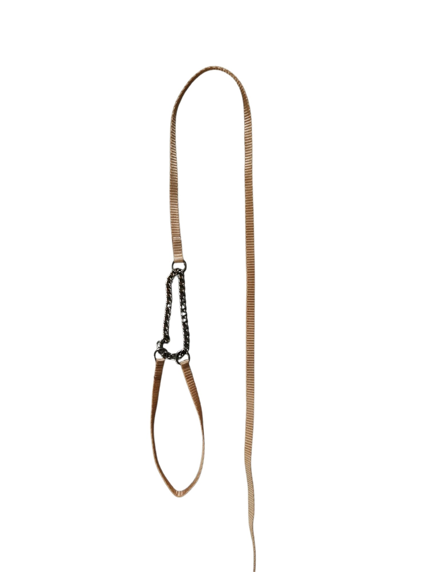 DoggyMan Combi Show lead Halvstrup 5mm/150cm Tan