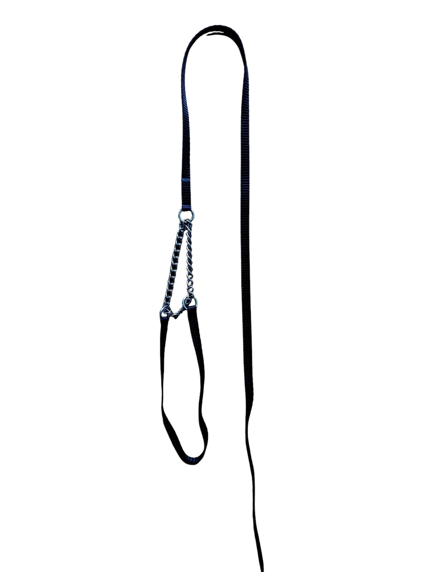 DoggyMan Combi Show lead Halvstrup 5mm/150cm Sort