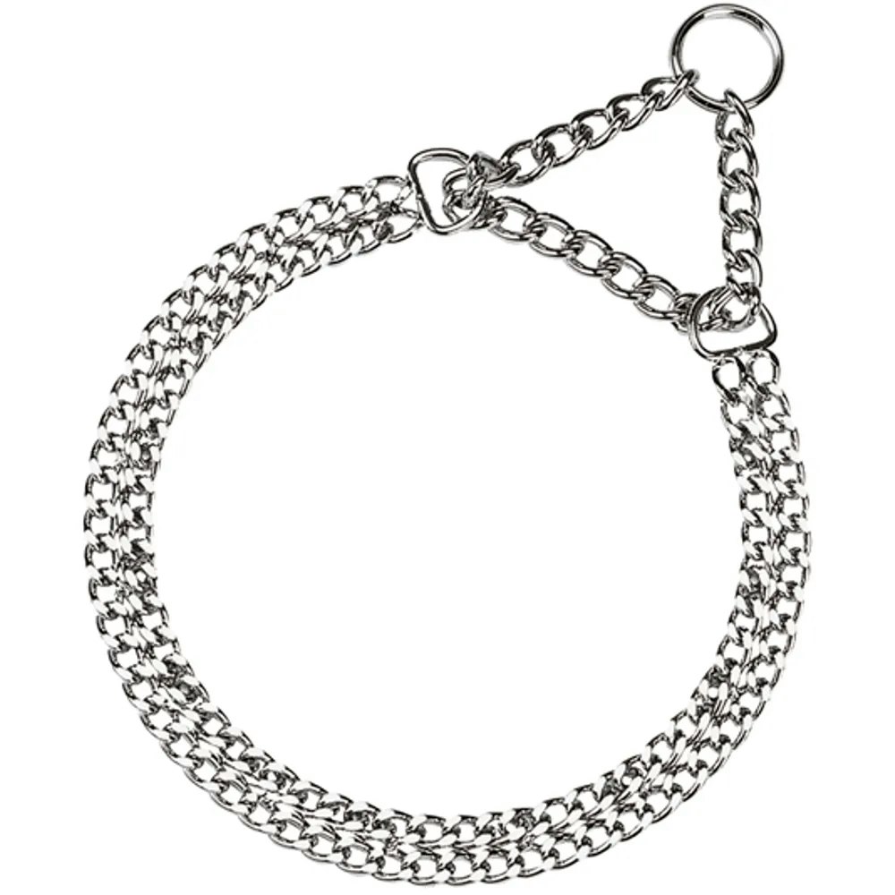 Ferplast Halvstryp Vridendubbel Länk Krom 3.5mmx48-56cm
