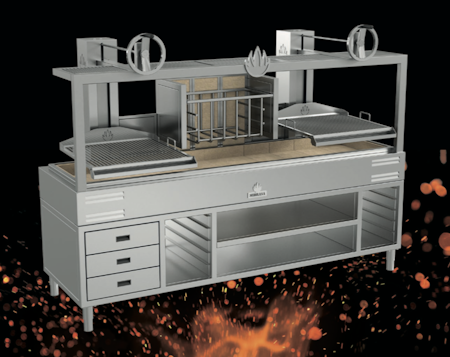 Mibrasa Parrilla grill - hel arbetsstation