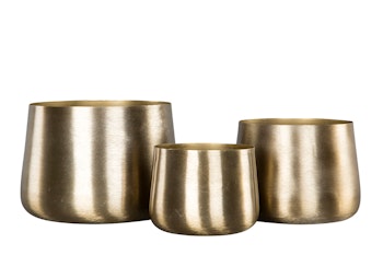 3-pack rundad Kruka - Borstad Mässing