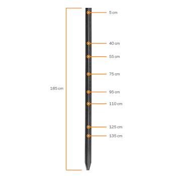 Plaststolpe Gallagher Eco 185cm, 4-pack