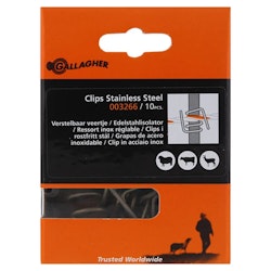 Clips rostfritt stål för PVC-plaststolpe Gallagher 13mm, 10-pack
