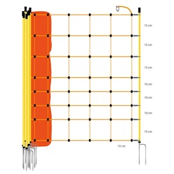 Fårnät Dubbelspets Gallagher 90cm Gul stolpe, 50m