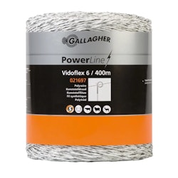 Eltråd Gallagher Vidoflex 6 PowerLine vit 400m