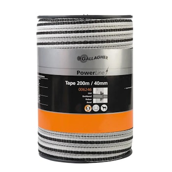 Elband Gallagher PowerLine 40mm vit, 200m