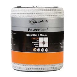 Elband Gallagher PowerLine 20mm vit, 200m