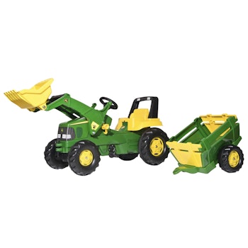 Rolly Toys Tramptraktor - John Deere med skopa och släp