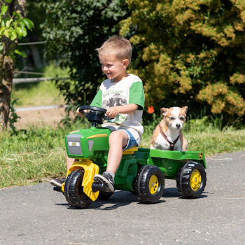 RollyTrac Tramptraktor - John Deere med ljudratt och släp