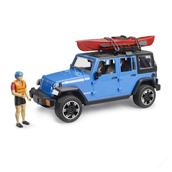 BRUDER Jeep Wrangler Rubicon med kajak och figur – 1:16