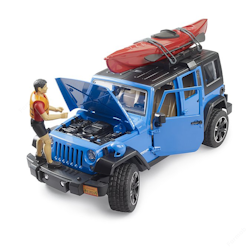 BRUDER Jeep Wrangler Rubicon med kajak och figur – 1:16