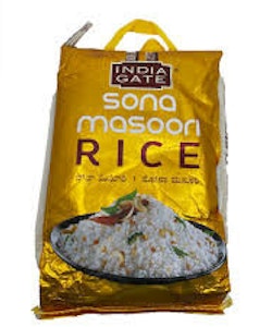 Sona masoori Raw Rice (India Gate) 5kg (Old Batch)