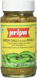 Grön chili (skivad) pickle 300 g (Priya)