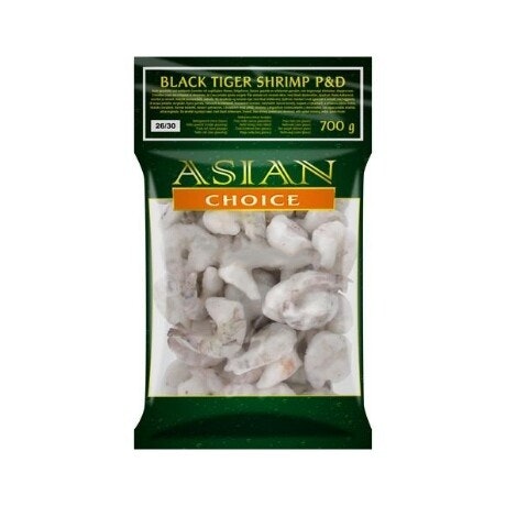 Frozen Asian Choice Black Tiger Shrimp (Peeled and Deveined) (26/30) 700g