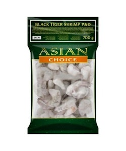 Frozen Asian Choice Black Tiger Shrimp (Peeled and Deveined) (26/30) 700g