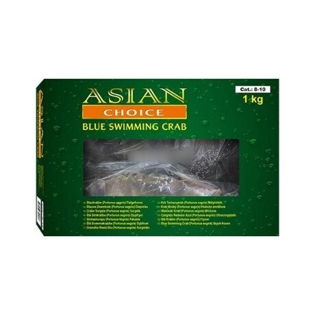 Frozen Asian Choice Blue Swimming Crab Whole (8-10) 1 Kg