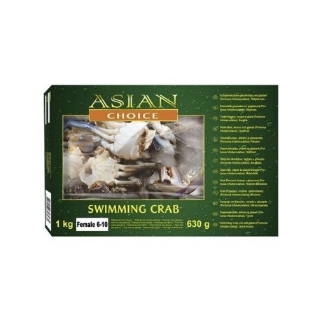 Frozen Asian Choice Swimming Crab Cut Female (6-10) 1 Kg