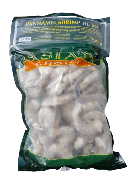 Frozen Asian Choice Vannamei Shrimp (Head Less Shell On) (Easy Peel) (21/25) 700g