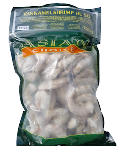 Frozen Asian Choice Vannamei Shrimp (Head Less Shell On) (Easy Peel) (21/25) 700g