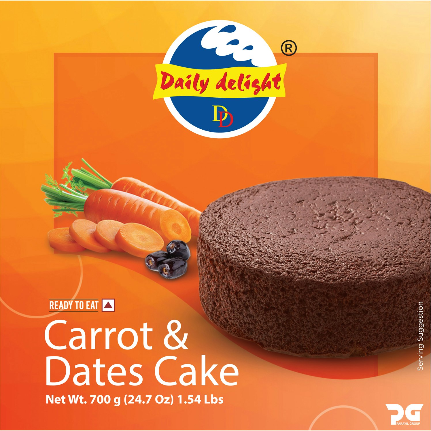 Frozen Daily Delight Carrot and Dates Cake 700g