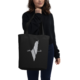Keffiyeh Map Eco Tote Bag - Black - One size