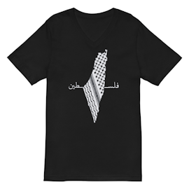 Keffiyeh Map Big V-Neck T-Shirt Unisex