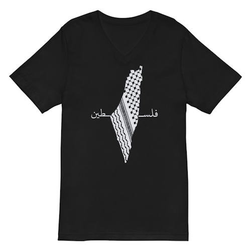Keffiyeh Map Big V-Neck T-Shirt Unisex