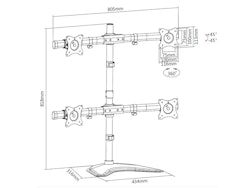 Multibrackets  M Deskstand Basic Quad