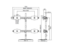Multibrackets  M VESA Desktopmount Dual Stand Expansion Kit