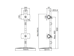 Multibrackets  M VESA Desktopmount Single Stand Expansion Kit