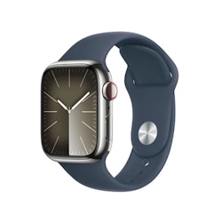 Apple Watch Series 9 GPS + Cellular 41mm Rostfri stålboett  Sportband M/L